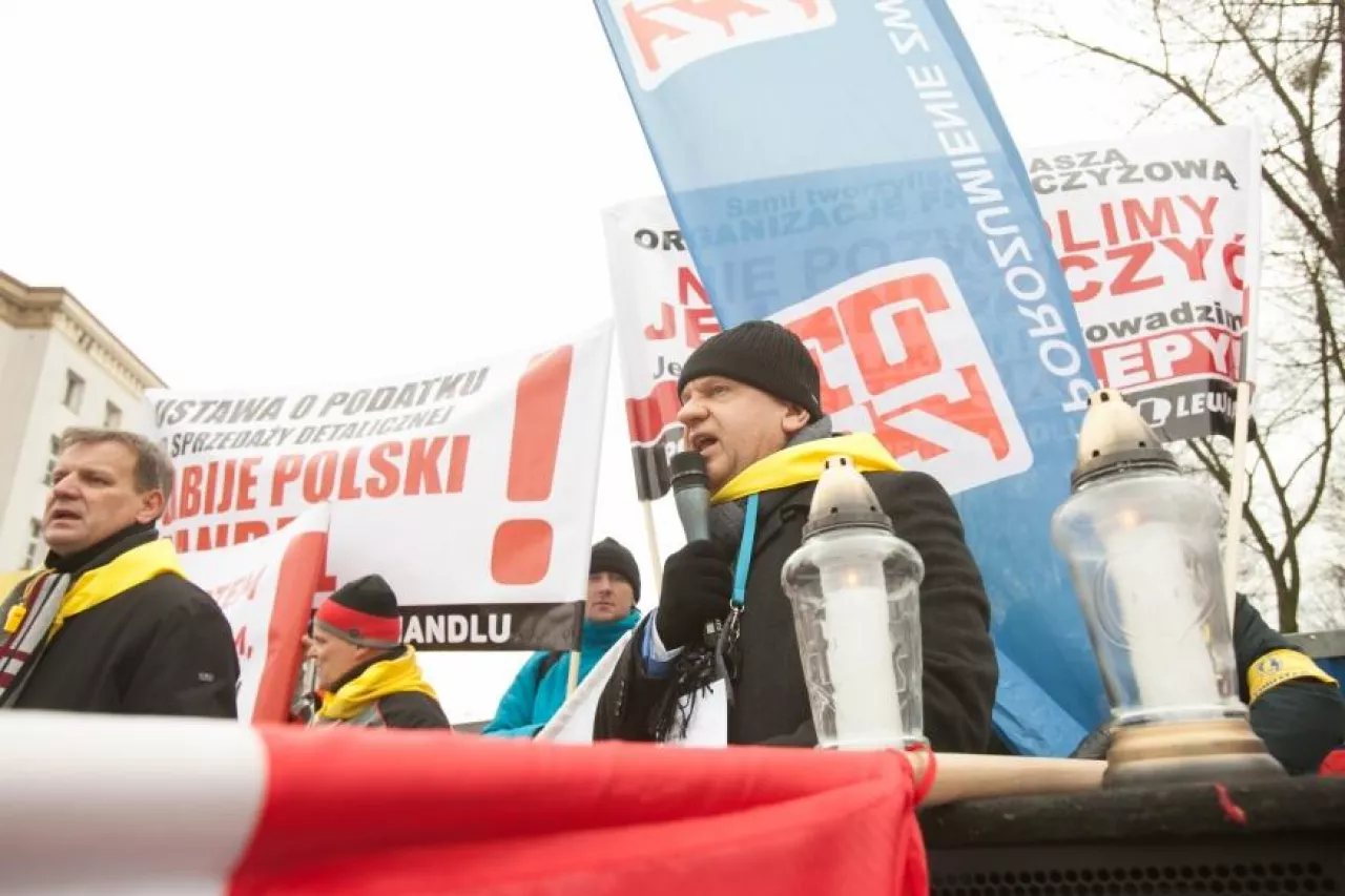Demonstracja handlowców w Warszawie, 11 lutego br. (fot. Jacek Łagowski, wiadomoscihandlowe.pl)