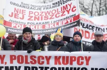 Manifestacja handlowców w Warszawie, 11 lutego br. (fot. Jacek Łagowski / wiadomoscihandlowe.pl)