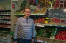 Grzegorz Wiktorski, właściciel sklepu Alta w Ustrzykach Dolnych ()