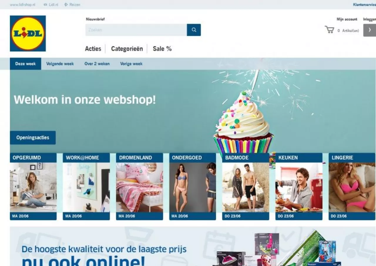 Internetowy sklep Lidla w Holandii ma, póki co, ograniczony asortyment (fot. Lidl)