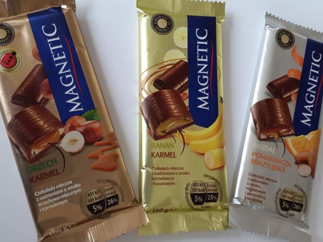 Nowe czekolady nadziewane sprzedawane pod marką własną Biedronki Magnetic (fot. materiały własne)