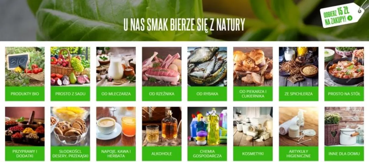 Polski Koszyk oferuje klientom produkty z wielu kategorii (screen za: polskikoszyk.pl)