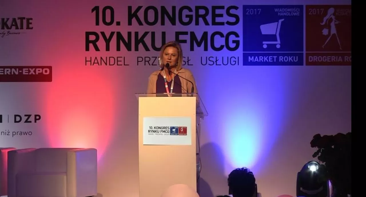 Renata Juszkiewicz, prezes zarządzająca POHiD podczas 10. Kongresu Rynku FMCG 2017 (fot. wiadomoscihandlowe.pl)