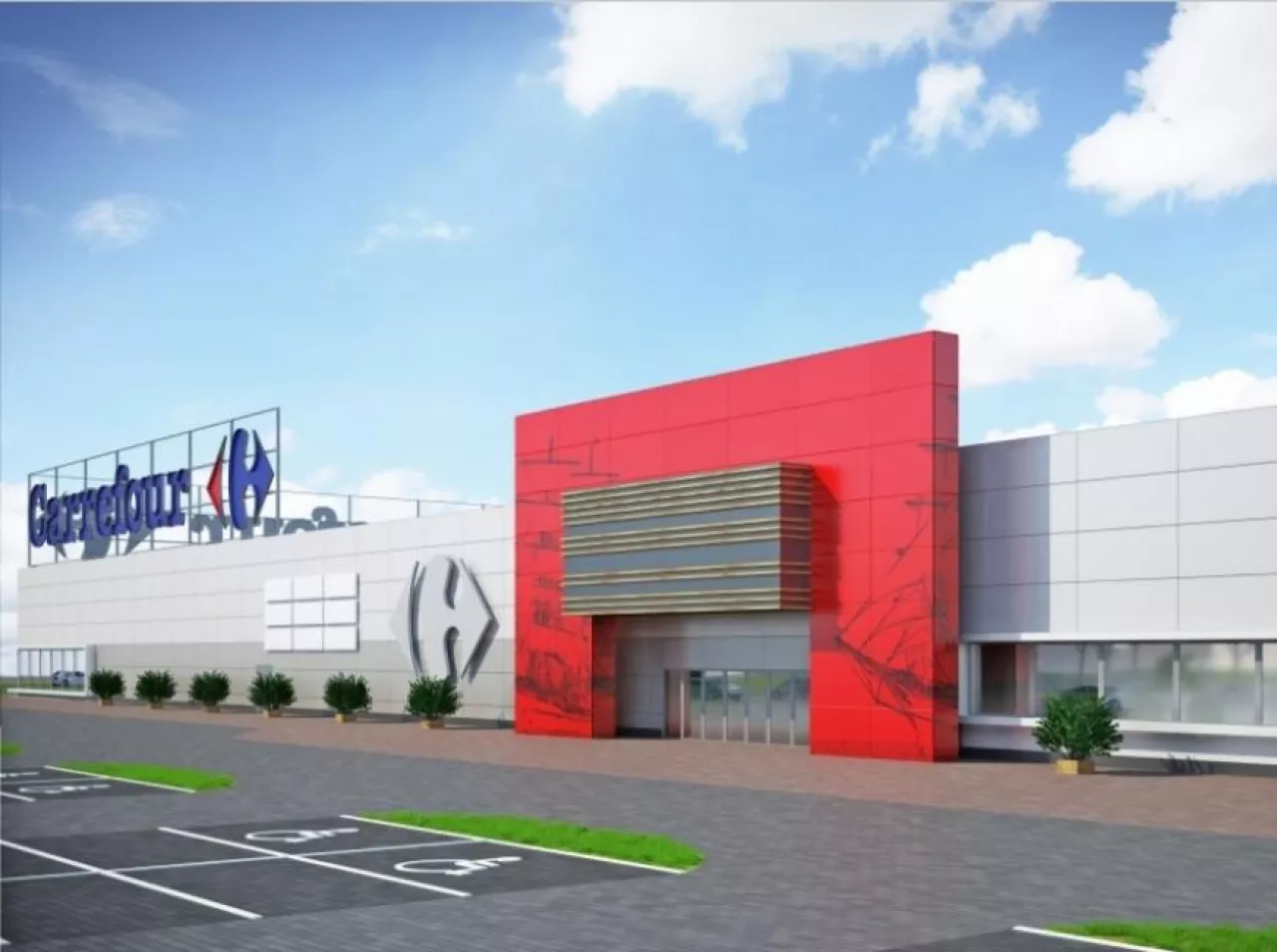 Galeria Gryf w Szczecinie. Po modernizacji supermarketu Carrefour planuje budowę nowej strefy gastronomiczno-wypoczynkowej (fot. materiały prasowe, Carrefour)