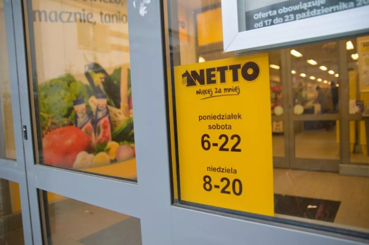 Począwszy od 11 marca, w niedziele z zakazem handlu sklepy Netto nie będą czynne (fot. wiadomoscihandlowe.pl)