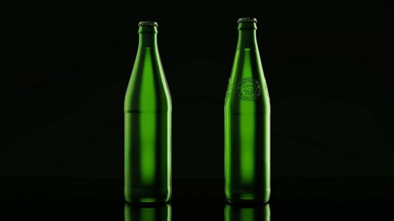 Butelka piwa Łomża przed i po liftingu (mat. prasowe)