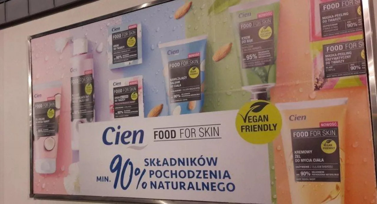 Lidl silnie promuje nową linię kosmetyków wegańskich Cien Food For Skin (fot. Wiadomości Kosmetyczne)