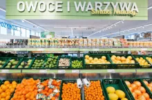 Dział z warzywami i owocami w dyskoncie sieci Aldi w Polsce (Aldi Nord)