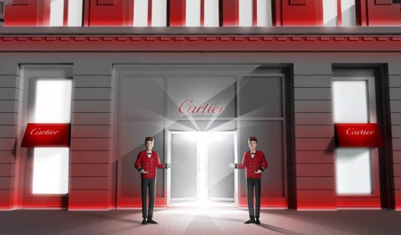 Wejście do wirtualnego butiku Cartier (mat. prasowe)