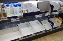 Tak wyglądały 11 marca br. półki z mydłami Cien - własnej marki Lidla   (fot. wiadomoscikosmetyczne.pl)