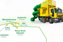 Śmieciarka Miecia i fragment trasy edukacyjnej Biedronki (materiały prasowe sieci Biedronka)