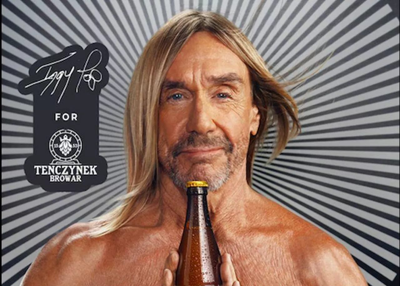Iggy Pop, legenda punk rocka promuje swoją twarzą piwo Browaru Tenczynek (Browar Tenczynek)