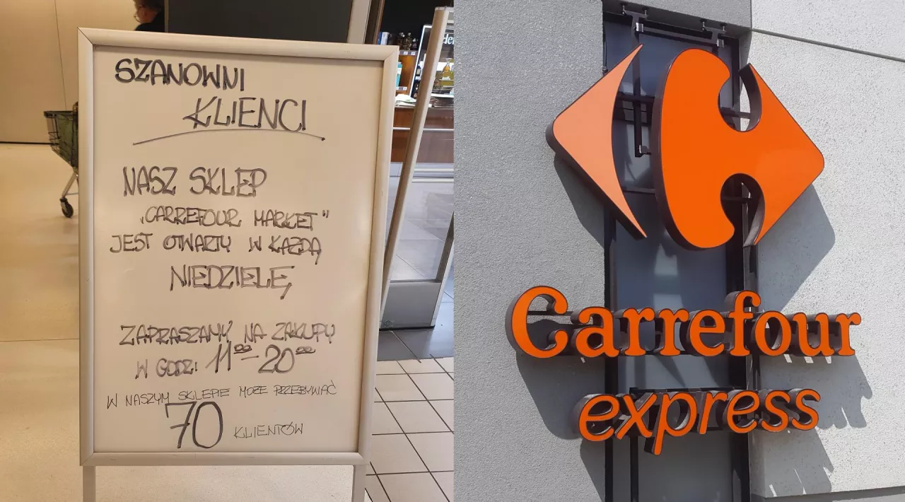 Coraz więcej sklepów Carrefour działa w niedziele ”niehandlowe” (fot. wiadomoscihandlowe.pl)