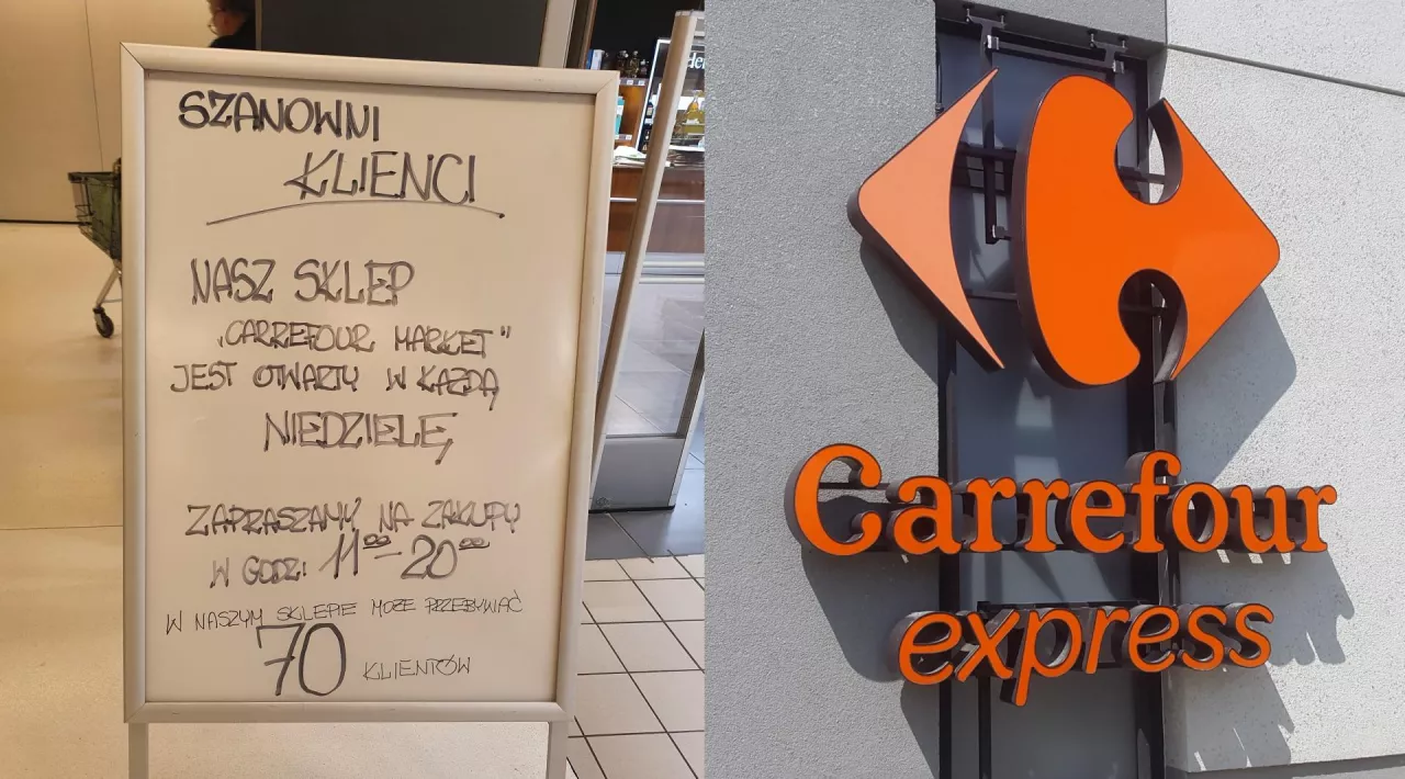 Coraz więcej sklepów Carrefour działa w niedziele ”niehandlowe” (fot. wiadomoscihandlowe.pl)
