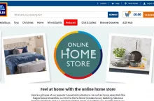 Strona sklepu internetowego Aldi z wyposażeniem wnętrz (Aldi.co.uk)