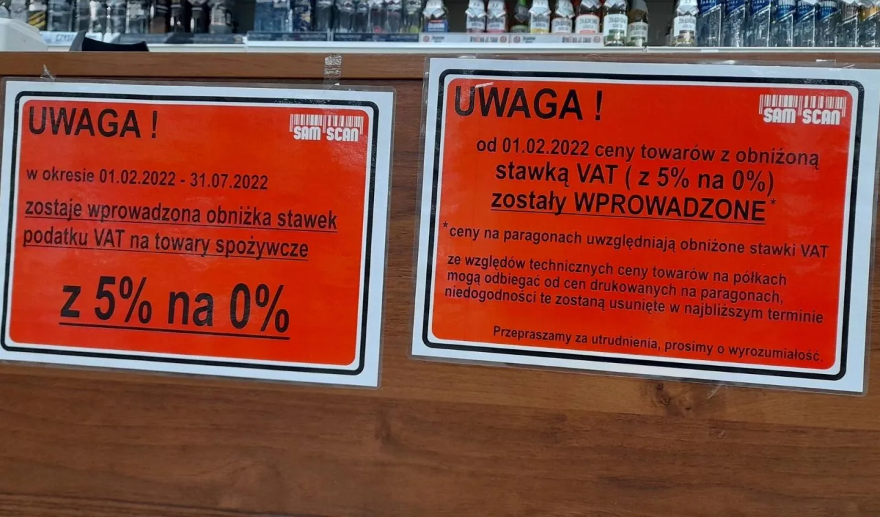 Oznaczenia zerowych stawek VAT na żywność na etykietach w Lidlu (wiadomoscihandlowe.pl)