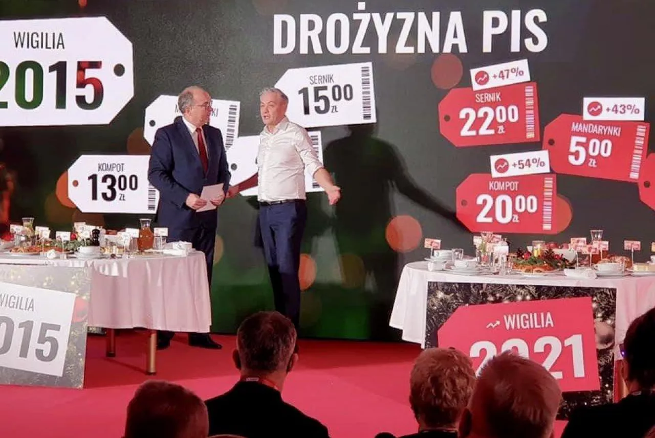 Włodzimierz Czarzasty i Robert Biedroń prezentujący propozycje Nowej Lewicy (fot. Nowa Lewica, za: Twitter)