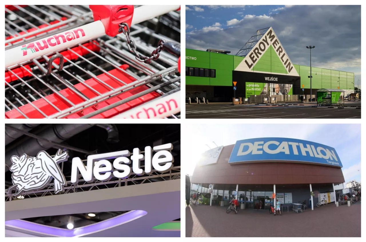 Działalność w Rosji kontynuują m.in. Auchan, Leroy Merlin, Decathlon i Nestle, ale lista jest znacznie dłuższa (fot. wiadomoscihandlowe.pl; mat. prasowe; testing/Shutterstock)
