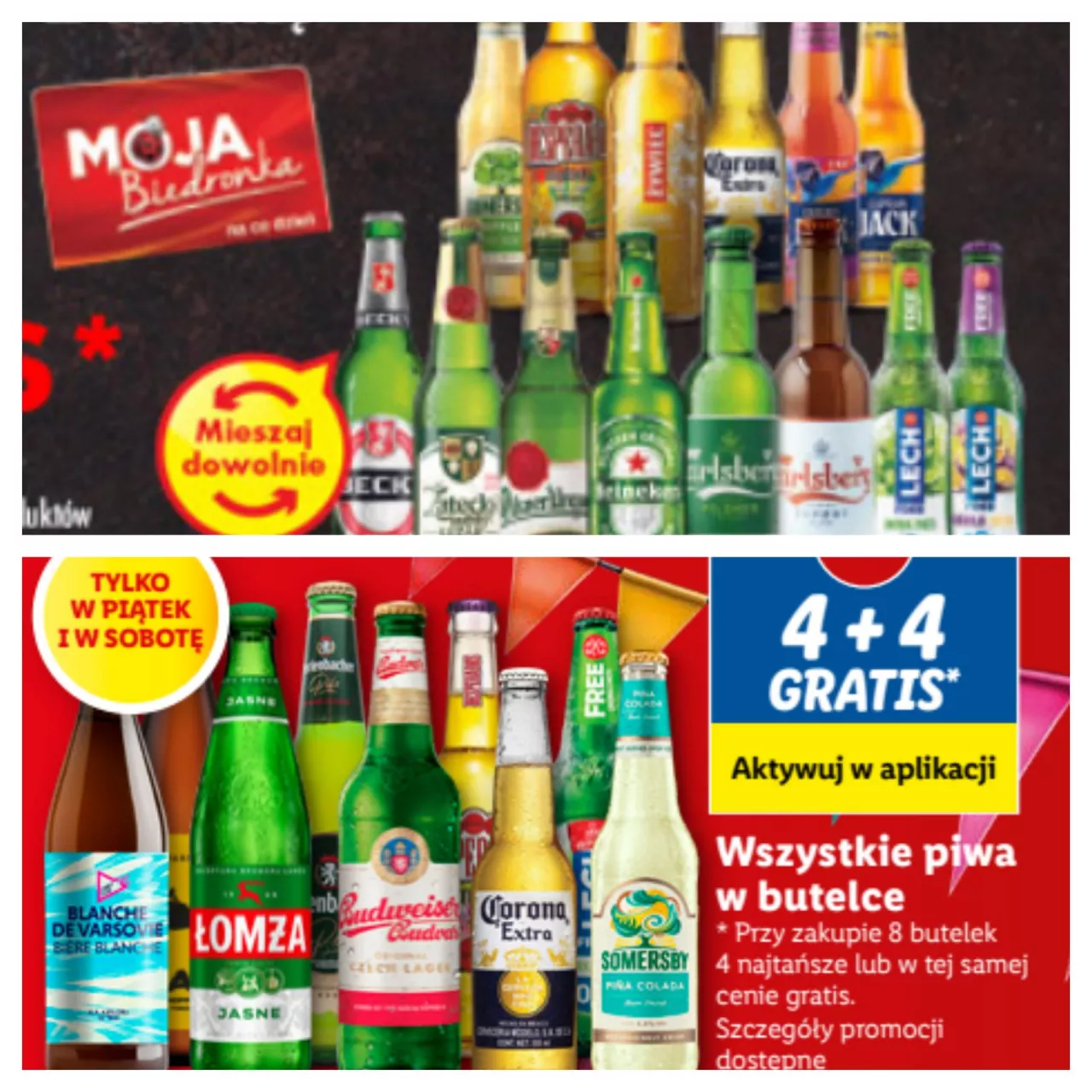 Dyskonty oferują darmowe piwo na weekend majowy (Oferta w gazetkach promocyjnych w sieciach Lidl i Biedronka)