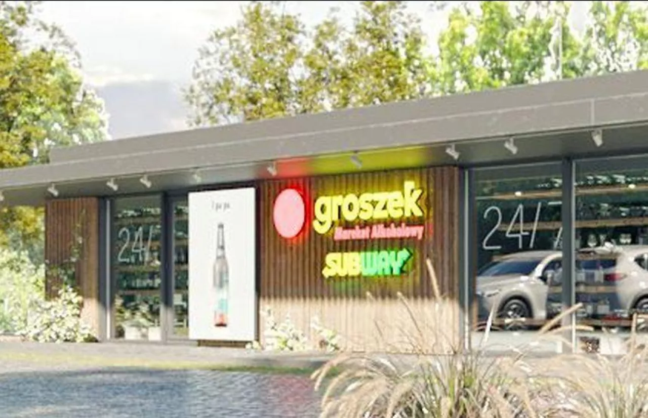 Sklep Groszek i bar Subway w jednym markecie (wizualizacja) (Paweł Pałysa / Linkedin)