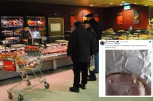 Etykiety antykradzieżowe na serze i wędlinie w sklepach Kaufland (wiadomoscihandlowe.pl/MG, Twitter)