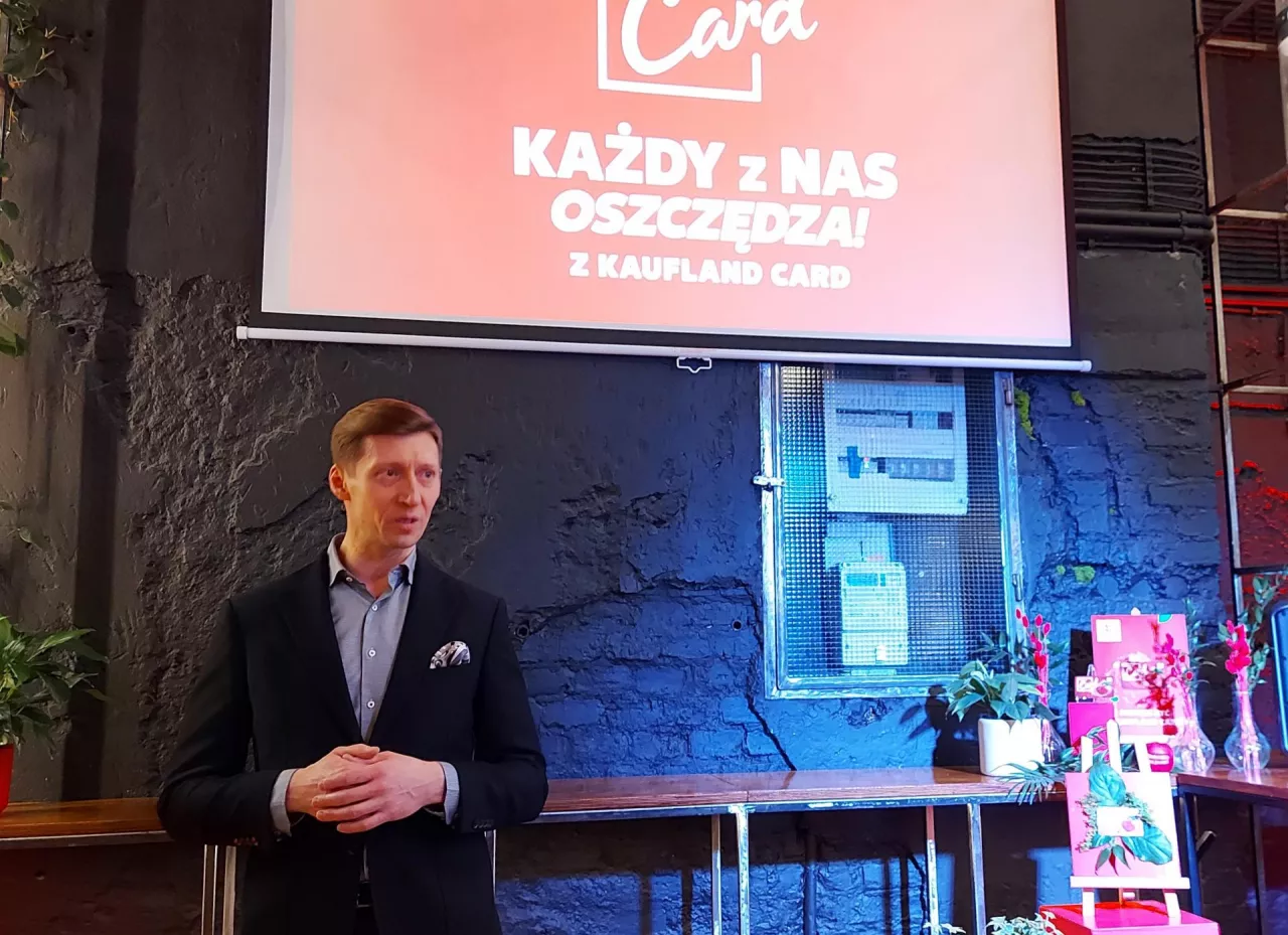 Marcin Łojewski, członek zarządu Kaufland Polska podczas prezentacji programu Kaufland Card (wiadomoscihandlowe.pl/MG)