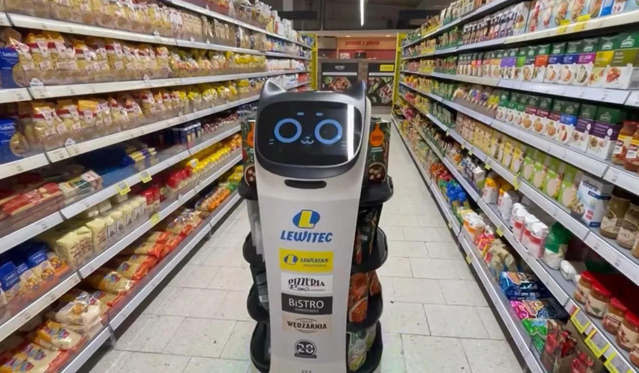 Lewitec, robot samojezdny w sklepach Lewiatan (Facebook/Lewiatan Komorowice)