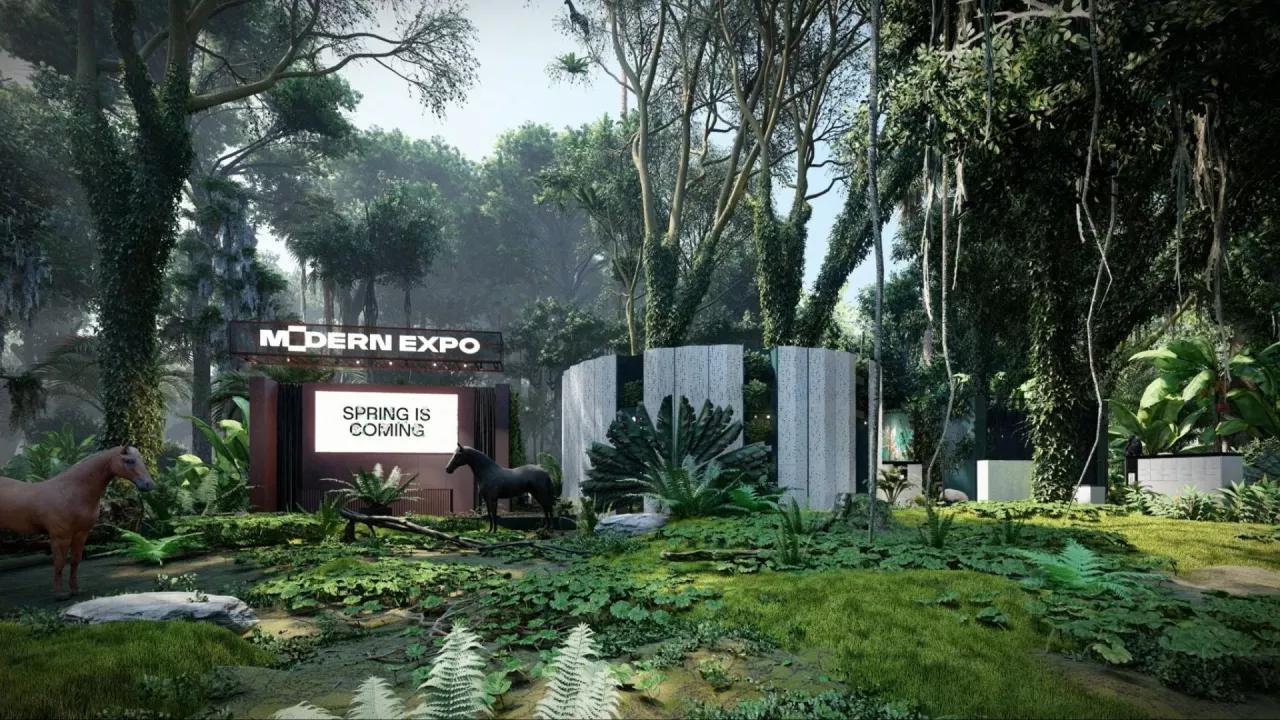 Wizualizacja stoiska Modern Expo na targach EuroShop 2023 (fot. Modern Expo)