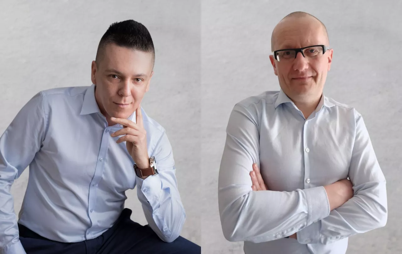 Od lewej: Mateusz Krzystański, dyrektor logistyki Bricomarché, i Rafał Dzido, dyrektor logistyki Intermarché (fot. mat. pras.)