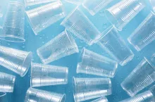 &lt;p&gt;Disposable plastic cups on a blue background&lt;/p&gt;