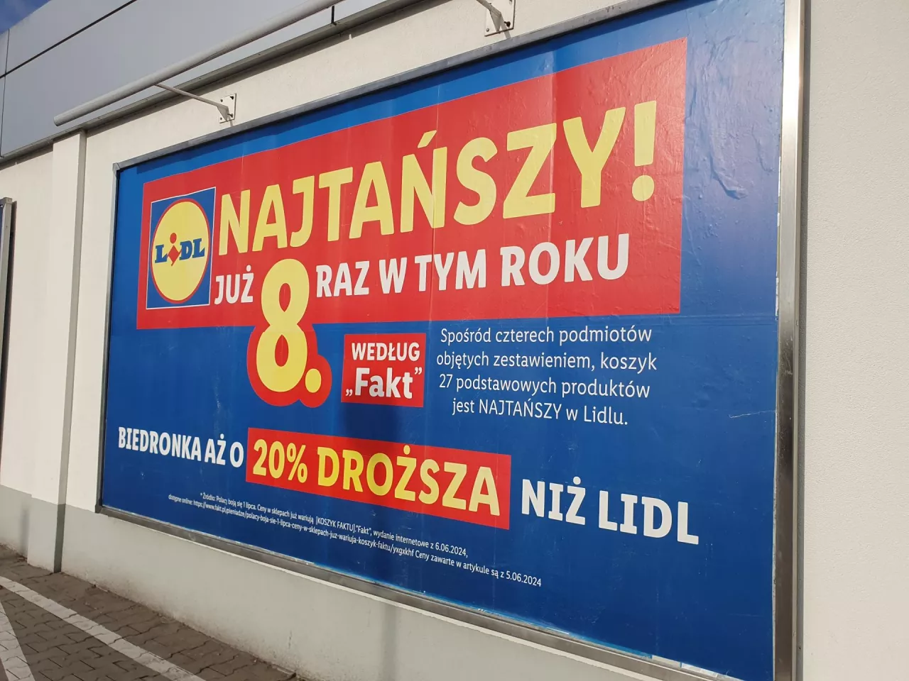 Lidl wykorzystuje do komunikowania tego, że jest najtańszą siecią w Polsce już nie tylko badanie ”Faktu”, ale również ASM (fot. wiadomoscihandlowe.pl)