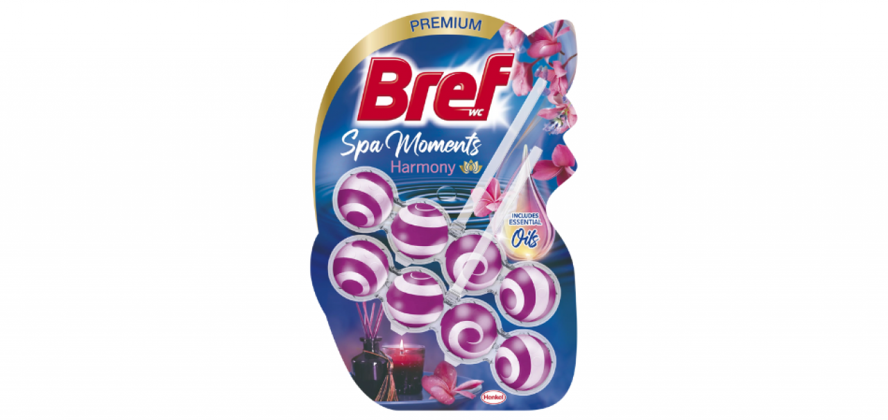 Zawieszki toaletowe Bref Spa Moments Harmony 2x50 g otrzymały tytuł Perła Rynku FMCG 2024 SREBRO