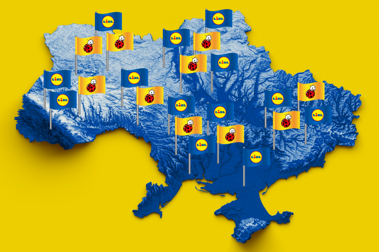 Kolejnym polem rywalizacji Biedronki z Lidlem będzie... Ukraina? (grafika: Patryk Makowski, Shutterstock)