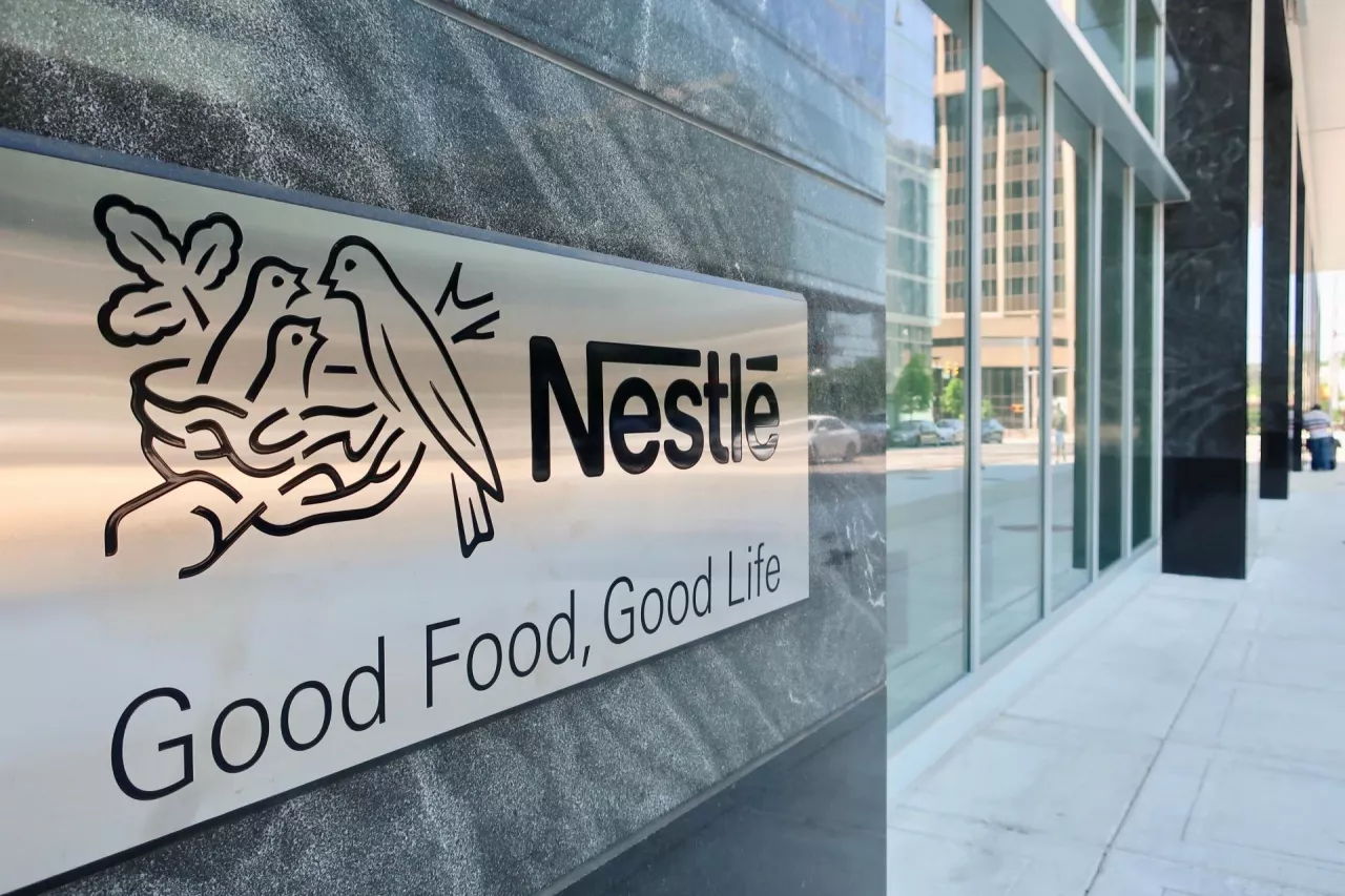 ARLINGTON, VA - MAY 19, 2019NESTLE USA - entrance to headquarters building with sign