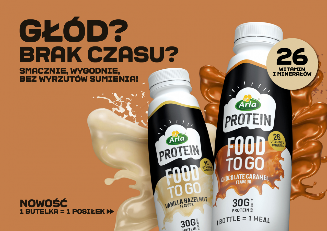 Arla Protein Food To Go – Wysokobiałkowy posiłek w butelce
