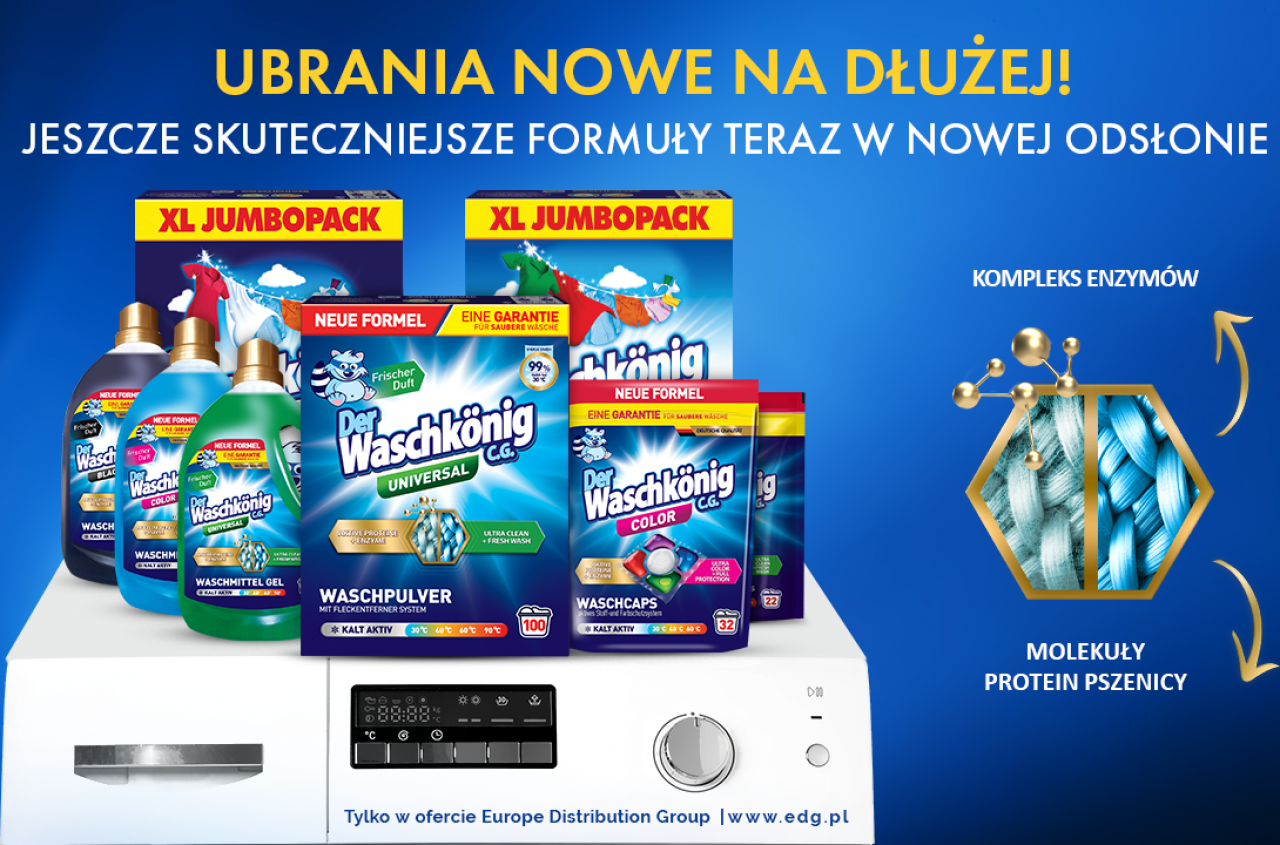 Der Waschkönig – ubrania NOWE na dłużej! Jeszcze skuteczniejsze formuły teraz w nowej odsłonie