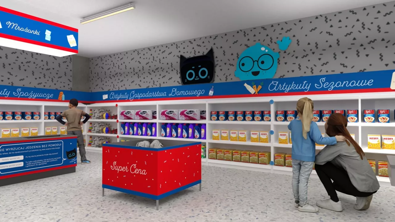 Wizualizacja dedykowanego dzieciom sklepu Carrefour w Smart Kids Planet w Krakowie (fot. Carrefour)