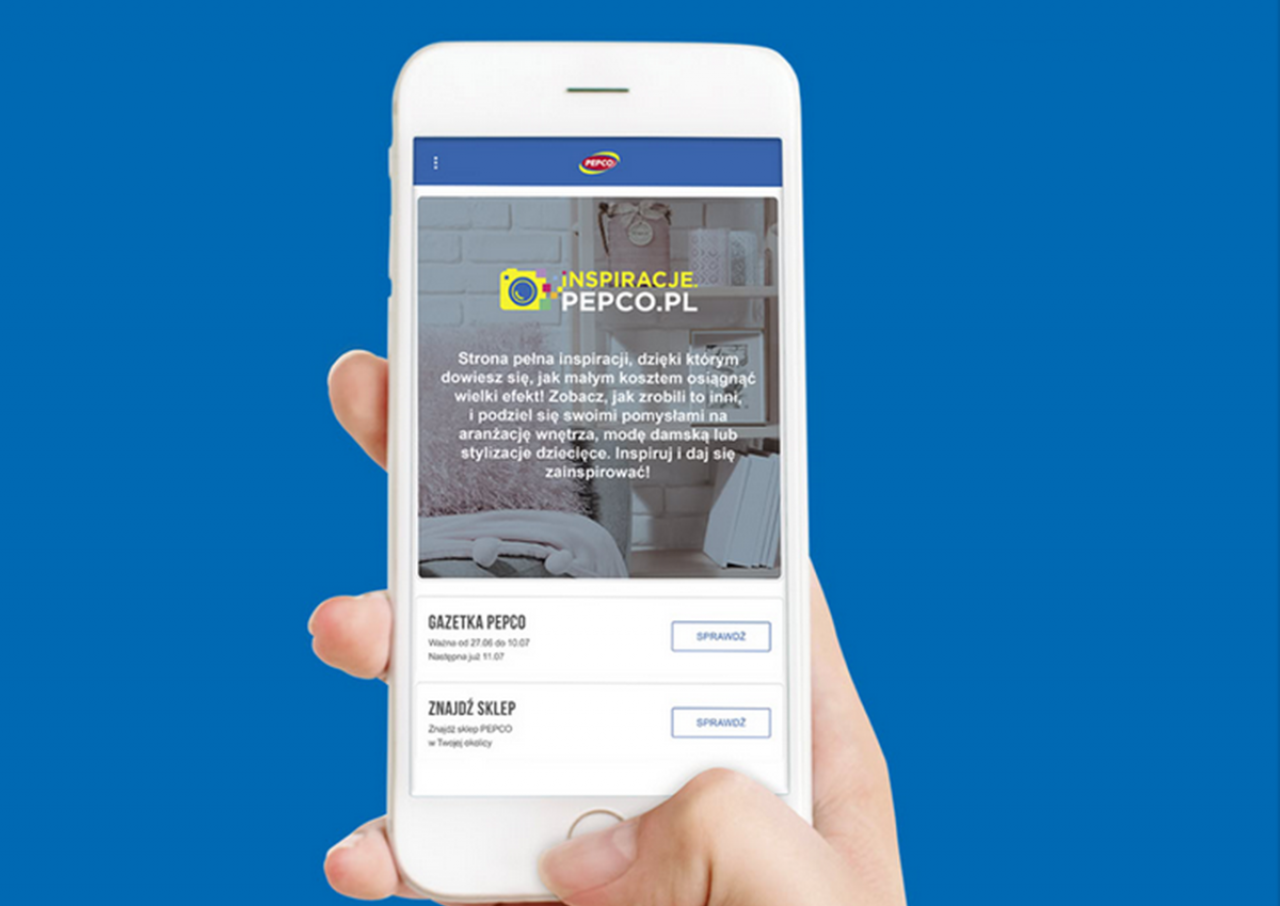 Tak prezentowała się stara, już niedostępna aplikacja mobilna Pepco. Wkrótce sieć wypuści nową (fot. Pepco)