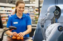 <p>Kogo w handlu i gastronomii zastąpi AI? Kasjerzy na czele listy zagrożonych zawodów (fot. Canva)</p>