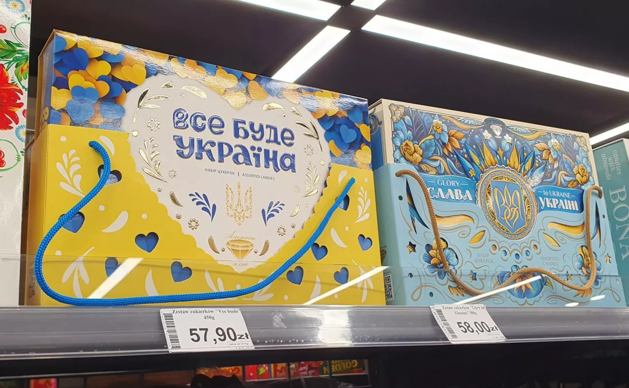 Na zdj. ukraińskie słodycze w sklepie sieci Wixmarket (fot. wiadomoscihandlowe.pl)
