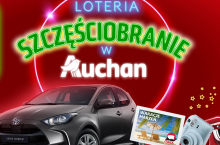 Natychmiastowa wygrana. Loteria Auchan Szczęściobranie daje szansę na wygranie sprzętu AGD, produktów spożywczych premium czy bony zakupowe. Raz w tygodniu odbywa się losowanie nagrody głównej – samochodu Toyota