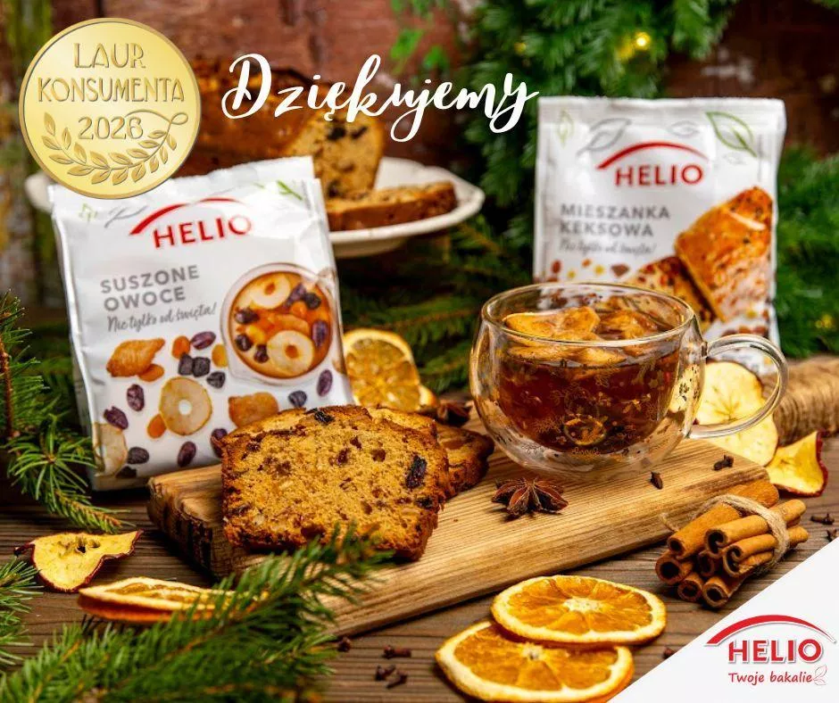 HELIO zdobywa Złoty Laur Konsumenta 2026 w dwóch kategoriach: Bakalie i Dodatki do ciast