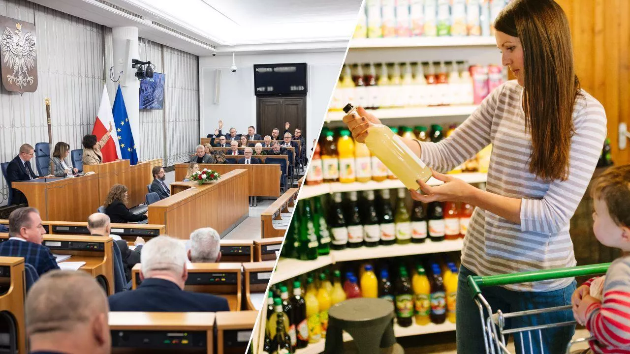Napoje i energetyki zdrożeją? Senat ”za” opłatą cukrową (fot. Tomasz Ozdoba/Kancelaria Senatu + Canva)