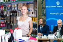 <p>Inspekcja Pracy zmieni umowę zlecenie na etat? Nowe problemy dla właścicieli sklepów (fot. Canva + PIP)</p>