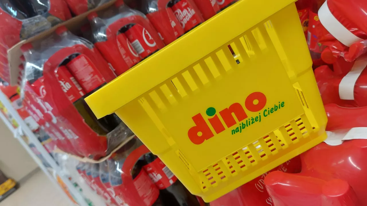 Koszyk na zakupy w sklepie sieci Dino