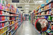 Napad Mikołajów na supermarket. Aktywiści kontra drożyzna (fot. za Instagram/Shutterstock)