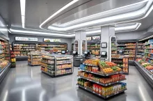 Sklep przyszłości według Groka (źródło: Grok)