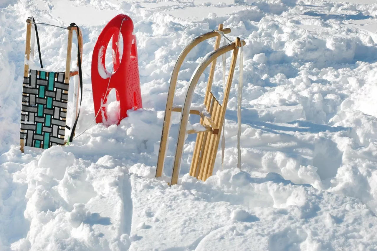 Wystarczył tydzień mroźnej aury, by zainteresowanie zimowym sprzętem w tym sankami, lawinowo wzrosło (fot. Shutterstock)