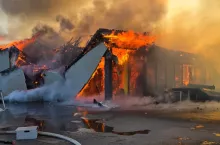 Do pożaru całodobowej Biedronki doszło 1 lutego (fot. PSP Polkowice)