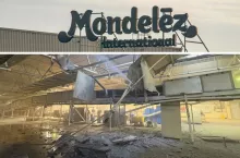 Rosyjskie rakiety spadły na zakład produkcyjny Mondelēz w Trostiańcu (fot. Andrij Sybiha, X/shutterstock)